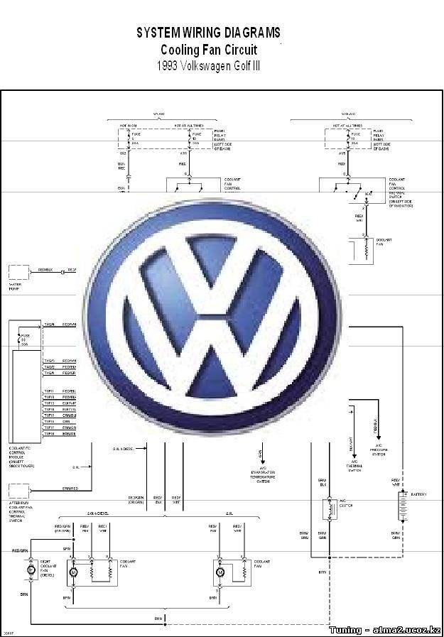 Фольксваген гольф 3 схема электрооборудования